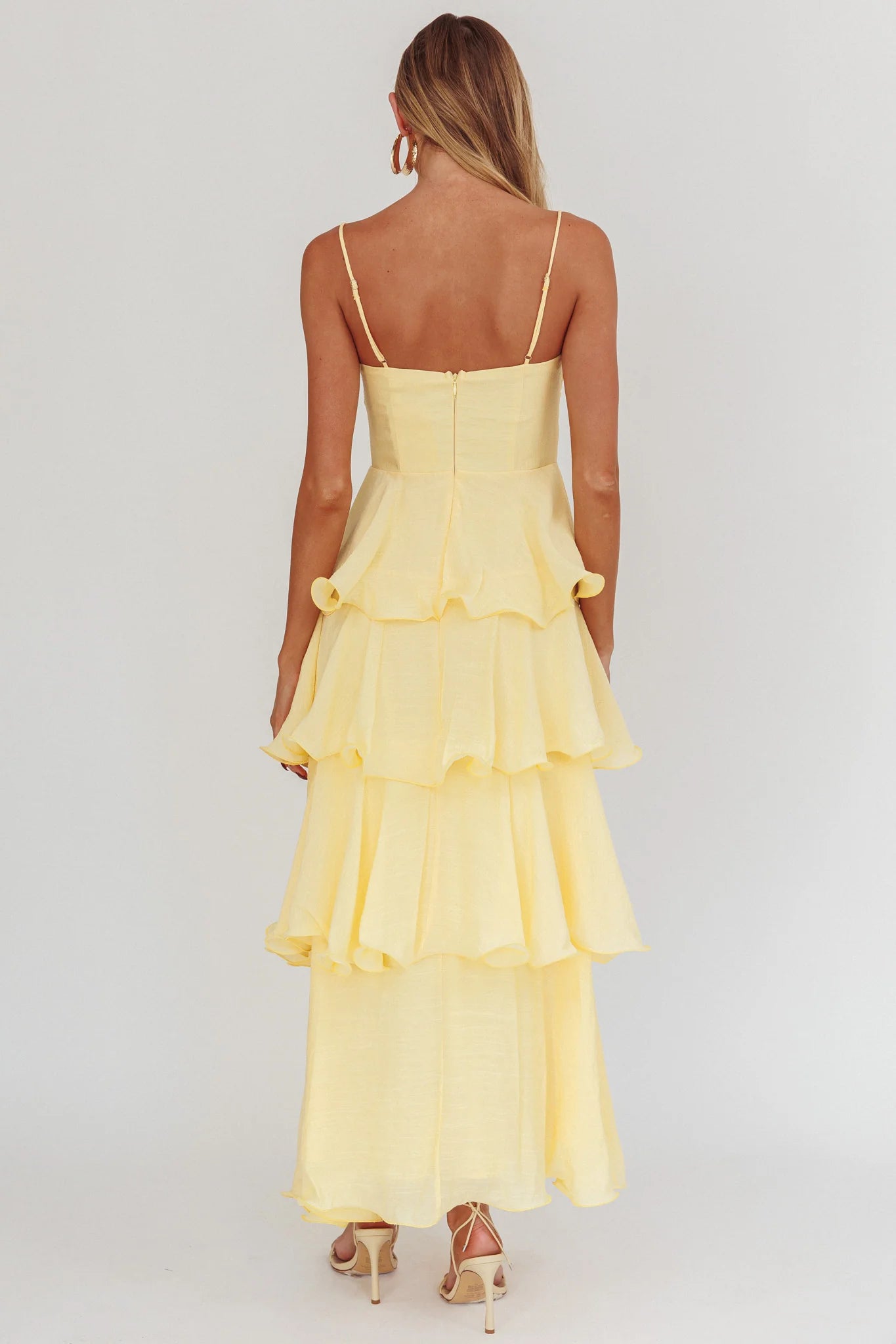 Heather Maxi Dress – Tiered Ruffle Maxi - Yellow