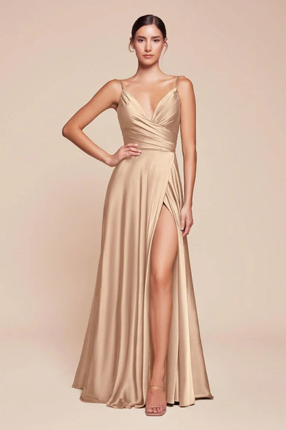 ERICA GOWN - SOFT SATIN A-LINE DRESS