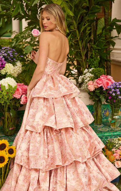 26412 - Ava Presley - Floral Jacquard Ball Gown