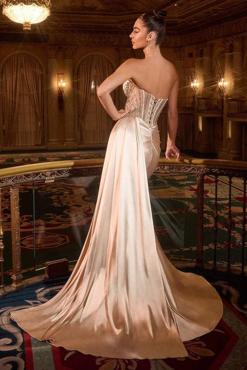 Laryn Gown - Strapless Dress With Crystal Beaded Bodice