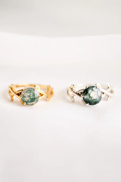 Willow Moss Agate Ring