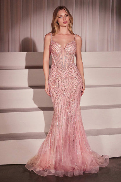 EMMELINE GOWN - CRYSTAL EMBELLISHED TULLE DRESS