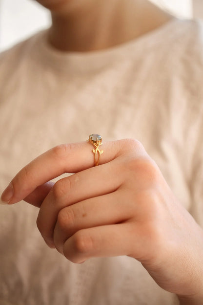 Willow Moss Agate Ring