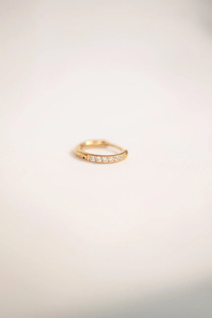 Micro Crystal Hoop in Gold