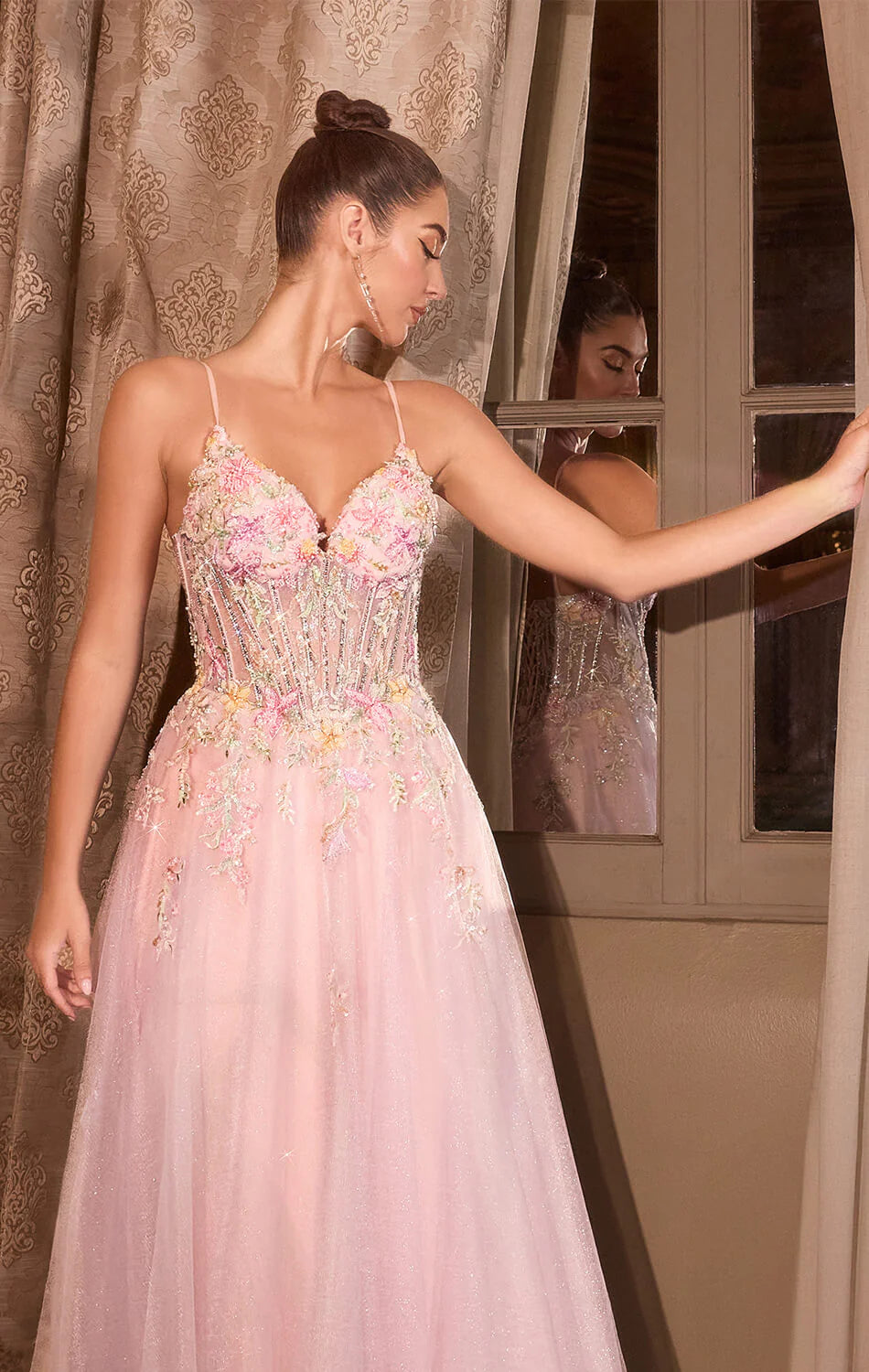 A1477 - Waltzing Beaded Bouquet Ball Gown - ANDREA & LEO