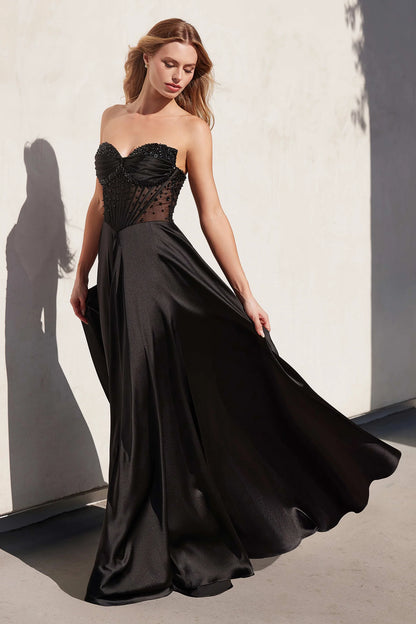 Melanie Gown - A-line Dress with Beaded Bodice & Corset Back