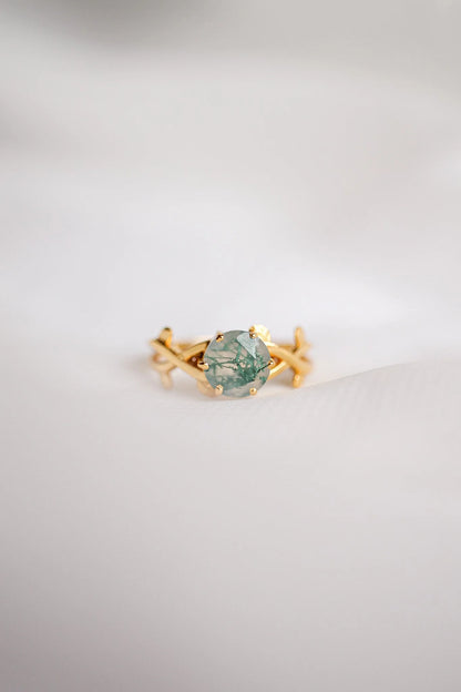 Willow Moss Agate Ring
