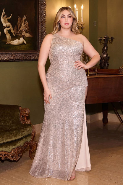 THEA GOWN - ONE SHOULDER SEQUIN EVENING GOWN