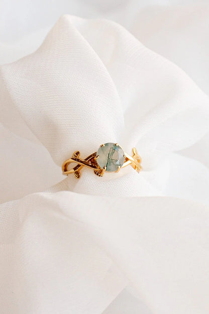 Willow Moss Agate Ring