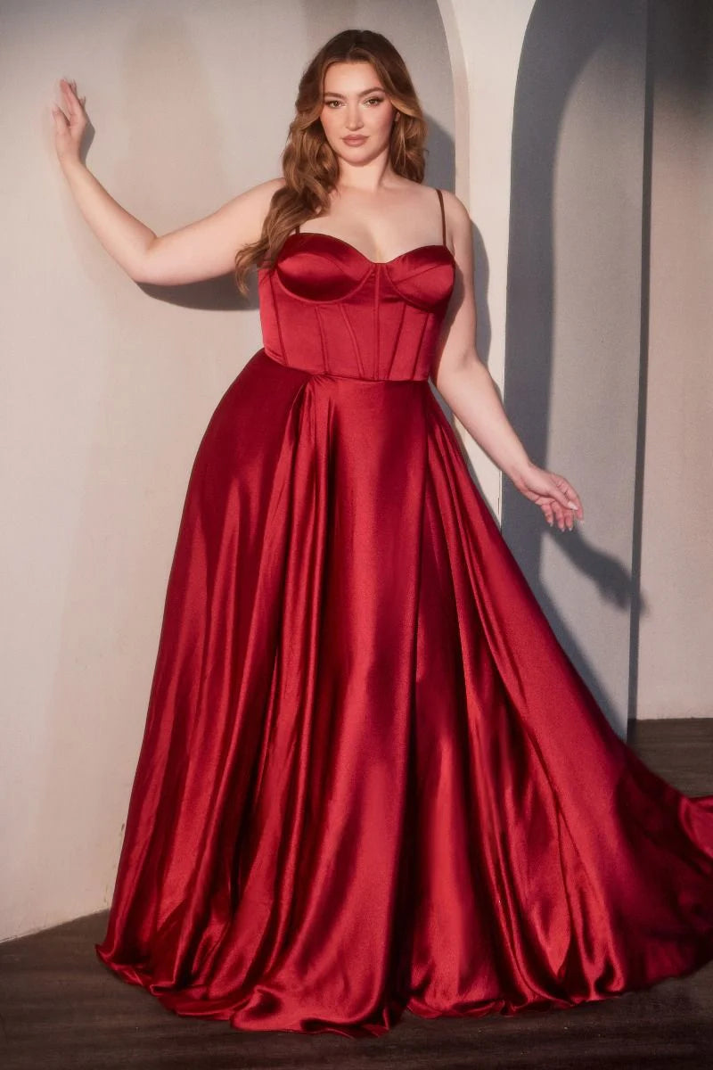 SELMA GOWN - A-LINE LUXE SATIN BUSTIER DRESS