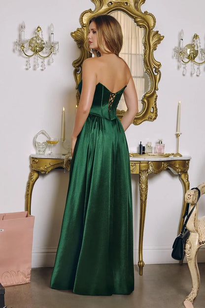 GINNY GOWN - SATIN STRAPLESS A-LINE DRESS