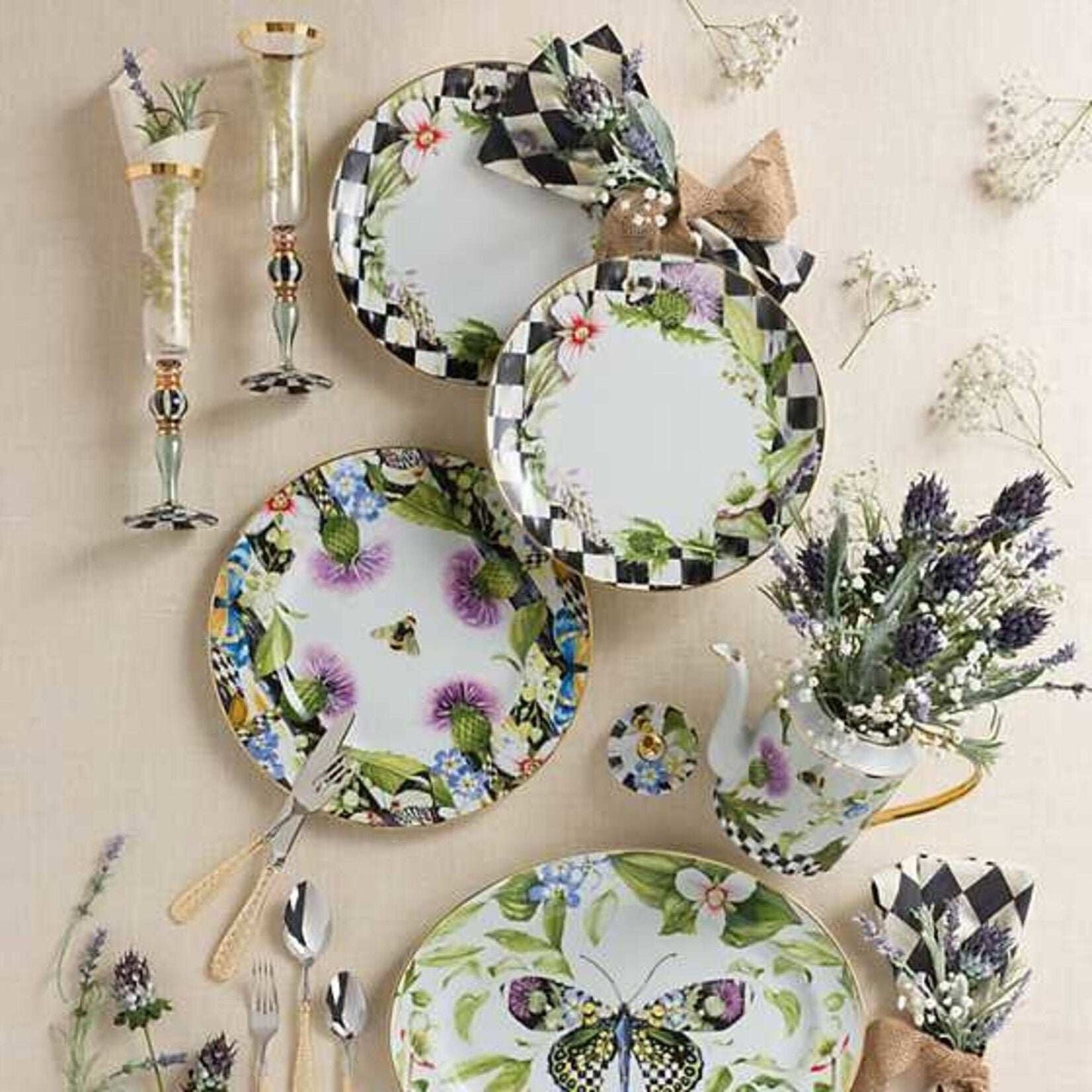 Thistle & Bee Charger by Mackenzie-Childs