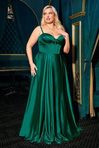 SELMA GOWN - A-LINE LUXE SATIN BUSTIER DRESS