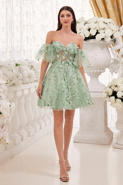 Evie Mini Dress - FLORAL STRAPLESS SHORT DRESS