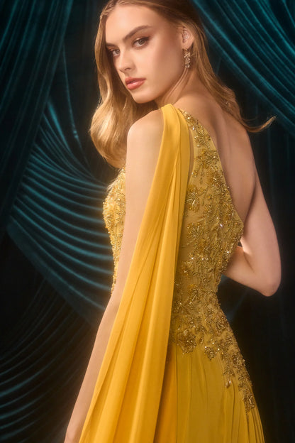 A1495 - Julia Jeweled Chiffon Gown - Andrea & Leo