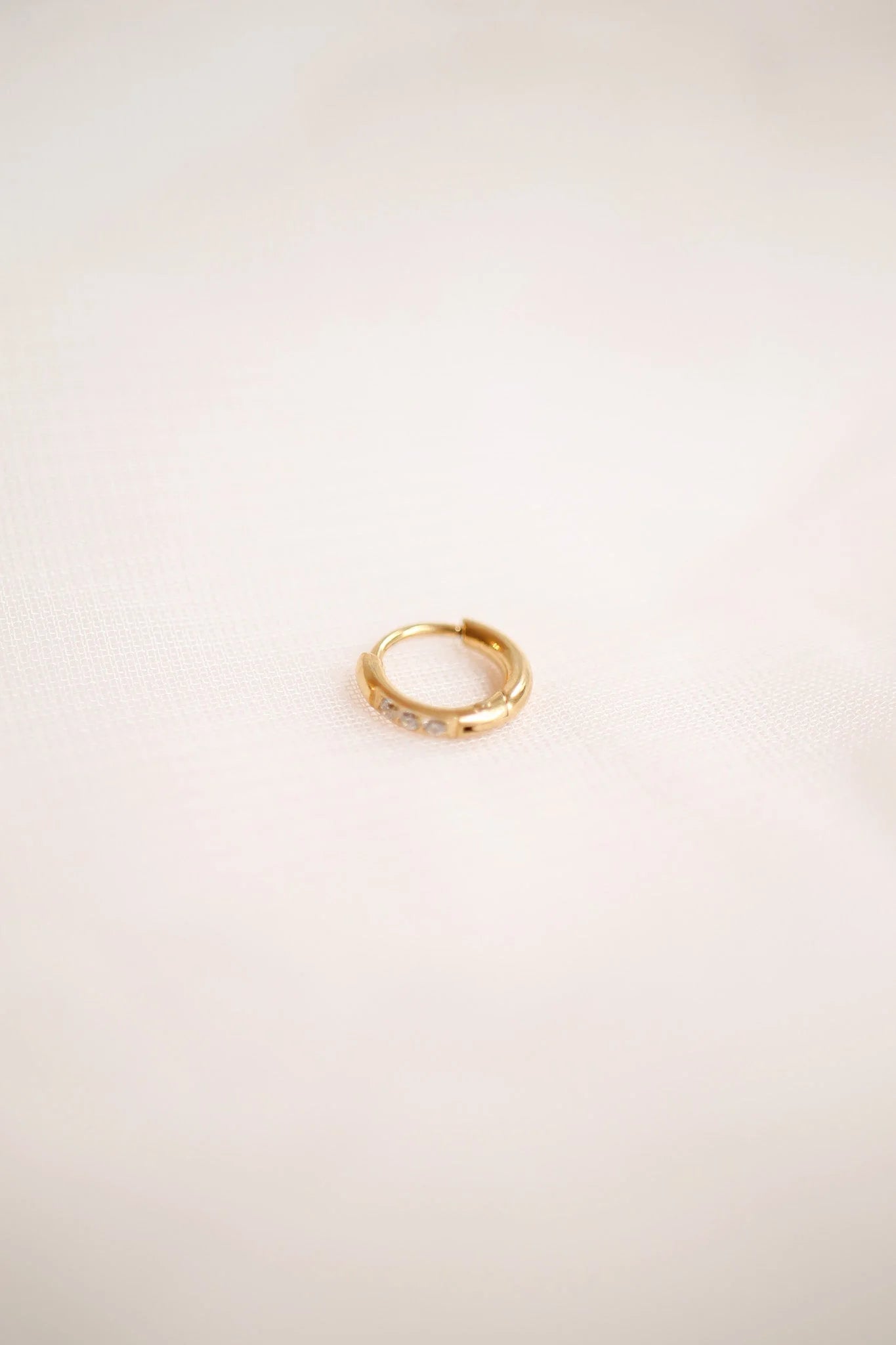 Micro Crystal Hoop in Gold