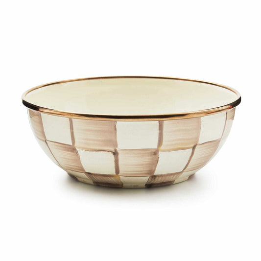 Mocha Check Everyday Bowl
