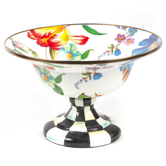 Mackenzie-Childs Flower Market Large Compote - White