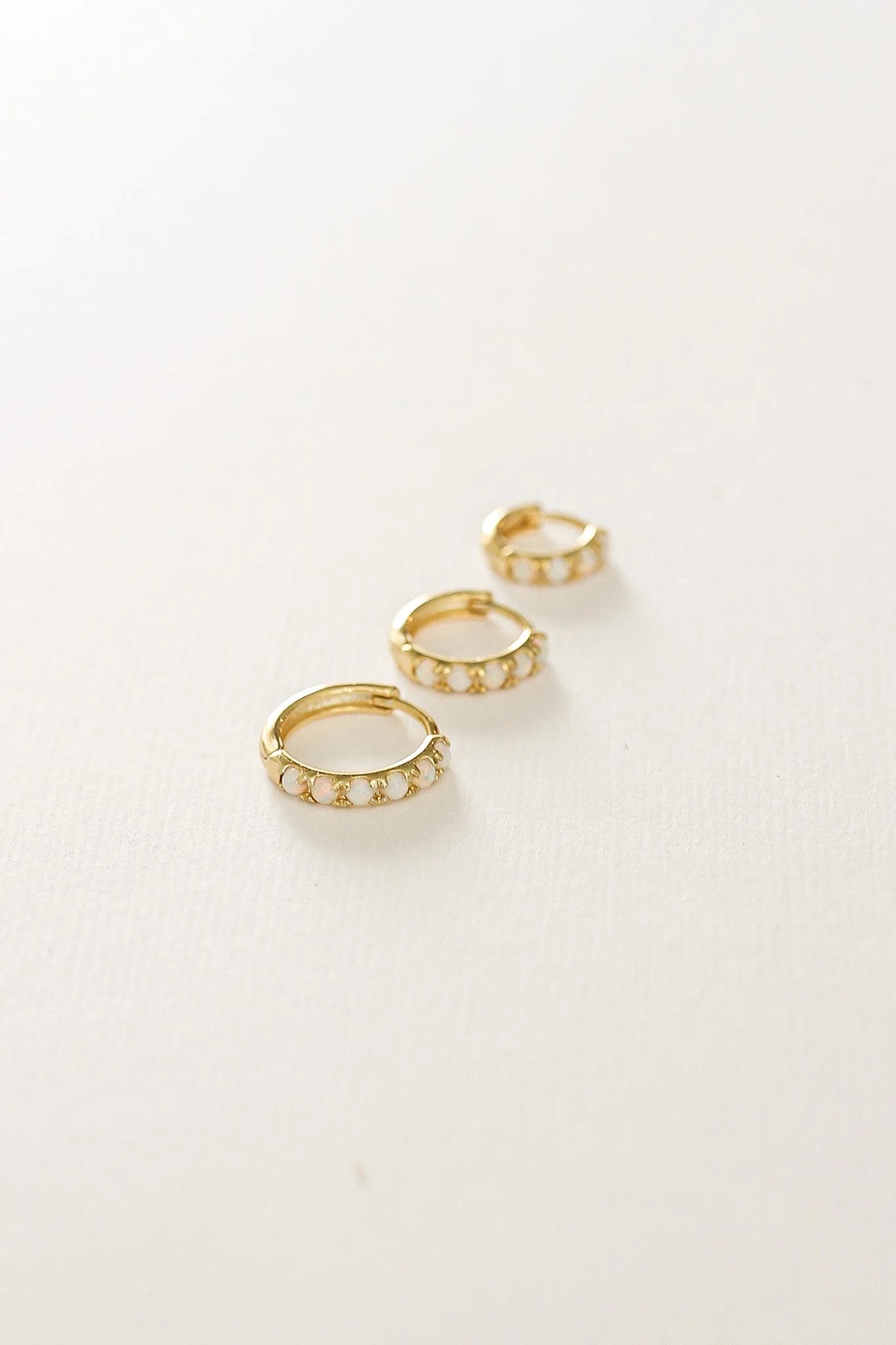 Micro Opal Hoop Earring