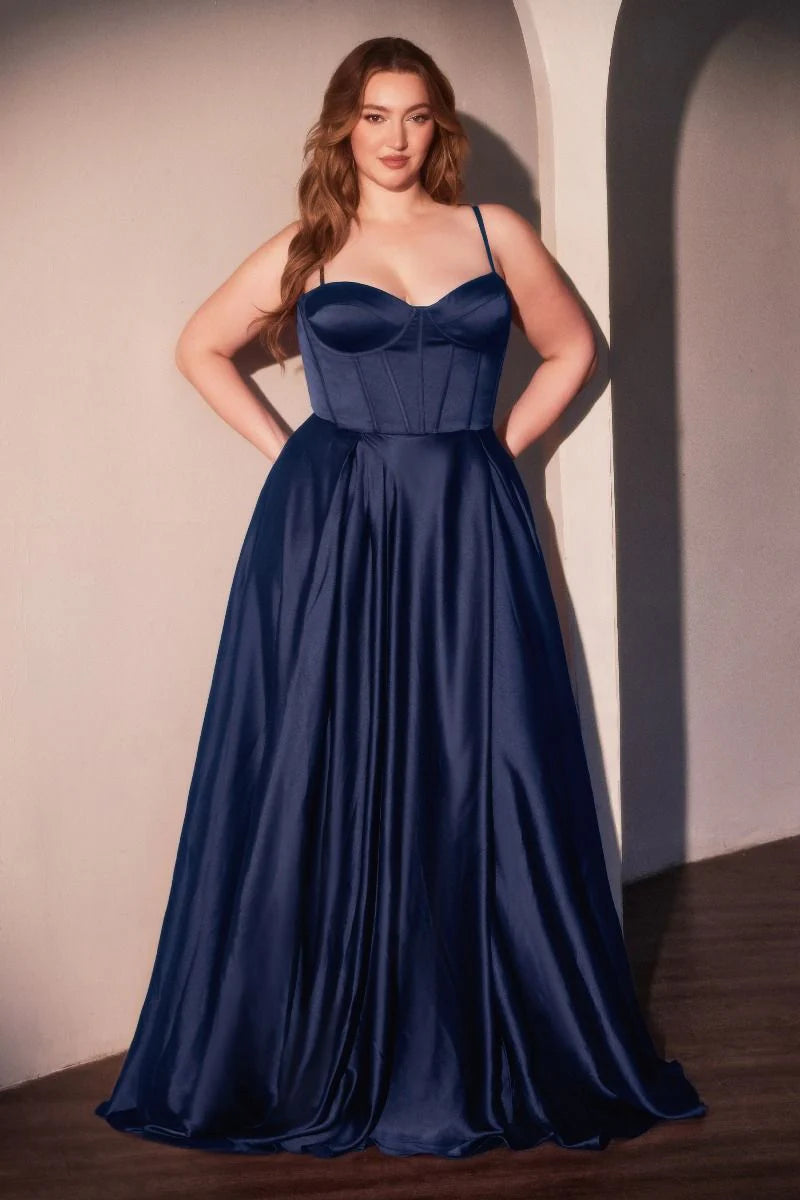 SELMA GOWN - A-LINE LUXE SATIN BUSTIER DRESS
