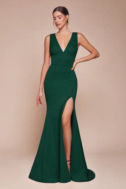 Cora Gown - V Neckline & Keyhole Back