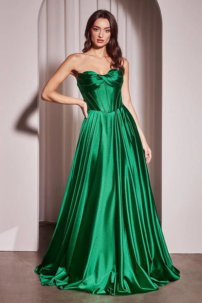 Ellery Gown - Satin A-line Dress With Pockets