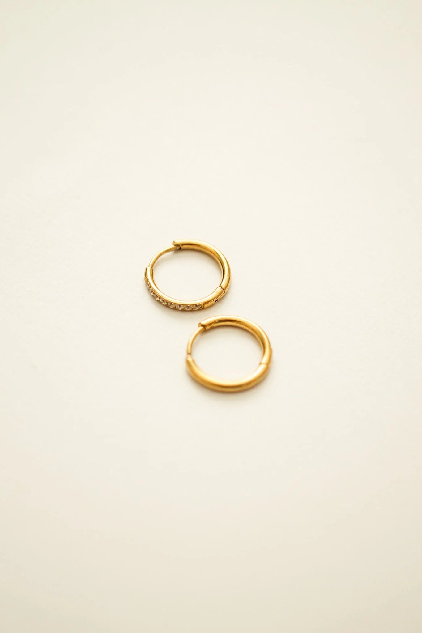 Micro Crystal Hoop in Gold