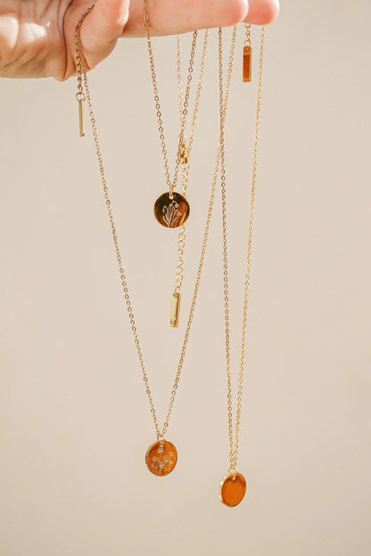Birth Flower Pendant Necklace