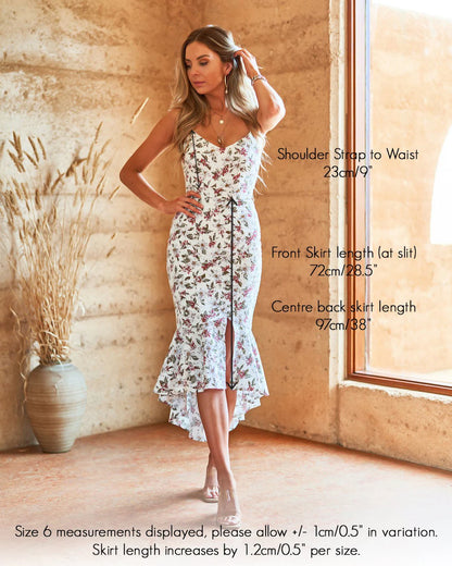 Michaela Dress - Embroidered Eyelet Lace Floral Midi Dress