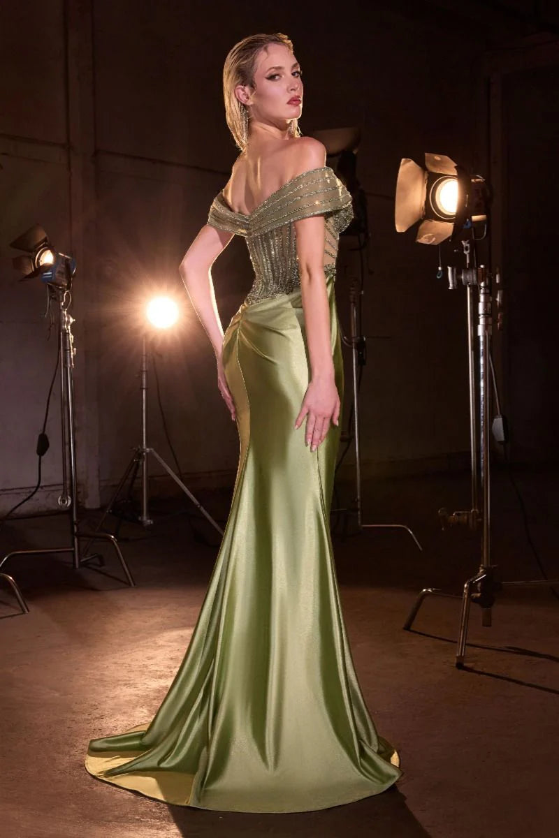 Channing Gown - Fitted Dress with Crystal Bodice